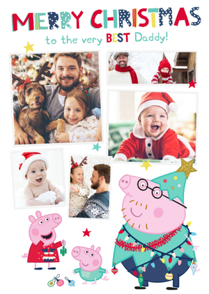 Peppa Pig Best Daddy Photo Upload Christmas card
