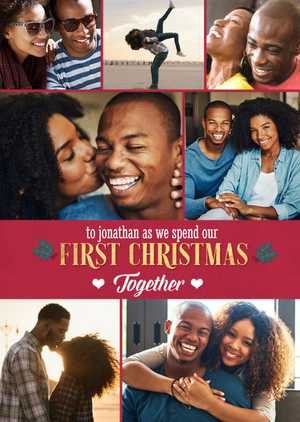 Our First Christmas Together Multiple Photo Upload Christmas Card
