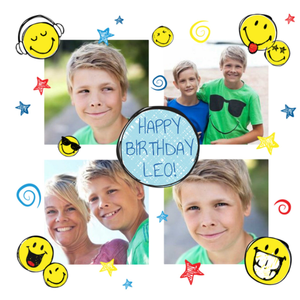 Other Smiley World Mutli Photo Upload Happy Birthday Card