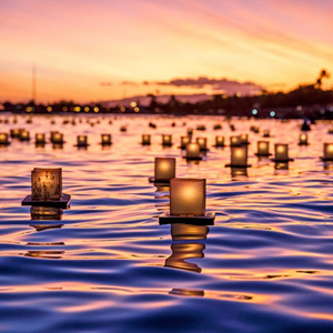 Moonpig Designers Photographic Lanterns On River Diwali Just A Note Card