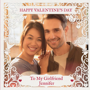 Moonpig Paper Frames Photo Upload Happy Valentines Day To My Girlfriend Valentines Day Card