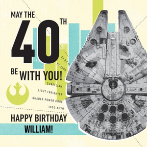 Disney Star Wars Millennium Falcon May the Force Be With You 40th Birthday Card