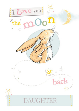 Danilo Ghmily Love You To The Moon And Back Cute Illustrated Hares Birthday Card
