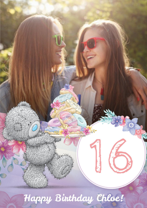 Me To You Tatty Teddy Photo Upload 16th Birthday Card