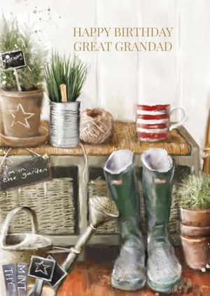 Garden Hut Personalised Great Grandad Birthday Card