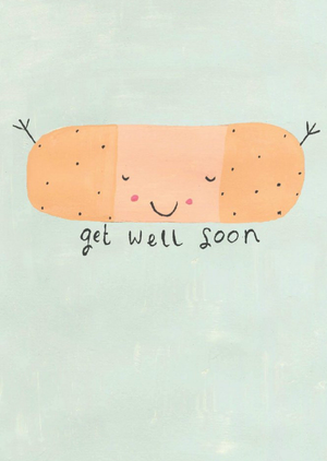 Cute Illustration Get Well Soon Card