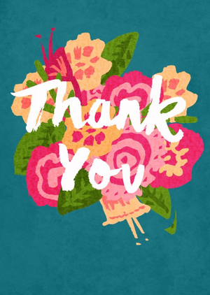 Cute Floral Thank You Card