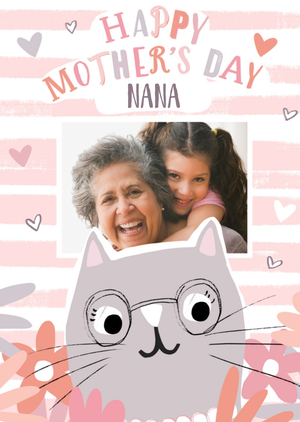 Cute Modern Mother's Day Photo Upload Card For Nana
