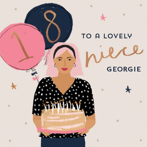 Moonpig Character Illustration To A Lovely Niece 18th Birthday Card