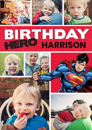 Superman Photo Upload Birthday Card