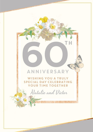 Traditional 60th Anniversary card, Wishing you a truly Special Day