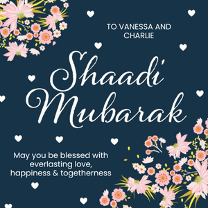 Eastern Print Studio Hearts And Flowers Shaadi Mubarak Wedding Card