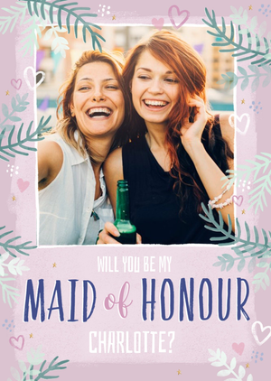 Studio Sundae Will You Be My Maid Of Honour Photo Upload Wedding Card