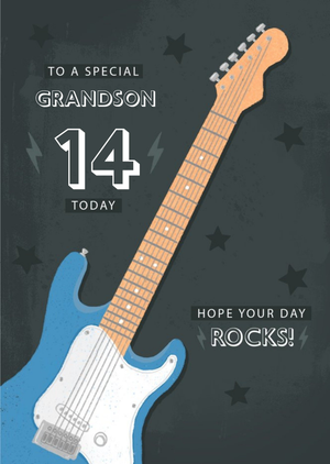 Guitar Hope Your Day Rocks Birthday Card
