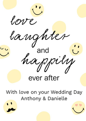 Smiley World - Love laughter and happily ever after - Wedding Day Card