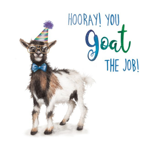 Moonpig Hooray You Goat The Job Pun New Job Card