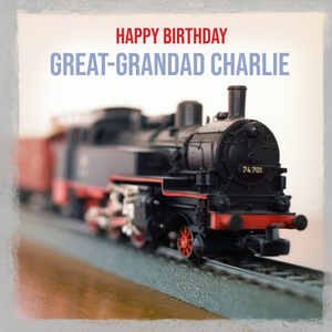 Moonpig Personalised Happy Birthday Great Grandad Model Steam Train Card