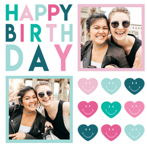 Moonpig Smiley World Heart Smileys Photo Upload Birthday Card