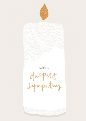 Simple Illustrated Candle With Deepest Sympathy Card