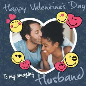 Moonpig Smiley World Happy Valntines Day To My Amazing Husband Photo Upload Valentines Card