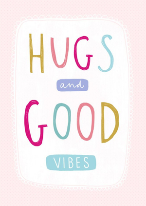 Hugs and good vibes thinking of you postcard