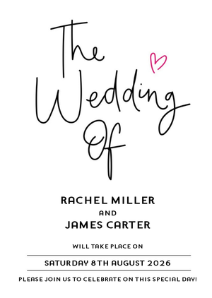 Typographic Wedding Invitation Card