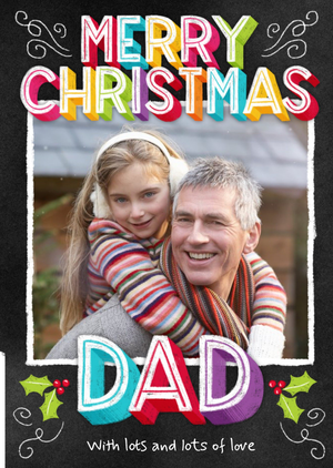 Merry Christmas Dad Photo Upload Card