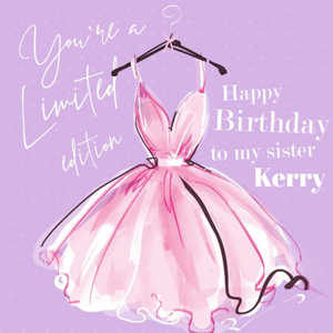 Moonpig Fashion Illustration Dress Limited Edition Personalised Sister Birthday Card