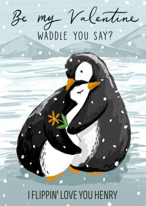 Okey Dokey Be My Valentine Waddle You Say Valentine's  Day Card