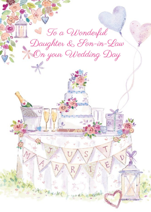 Just Married Congrats Daughter And Son-In-Law Wedding Card