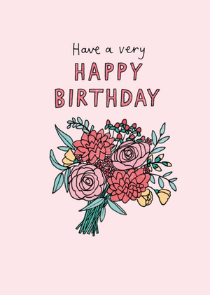 Illustrated Bunch Of Flowers Birthday Card