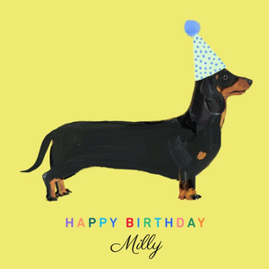 Moonpig Dachshund Dog Illustration Personalised Birthday Card
