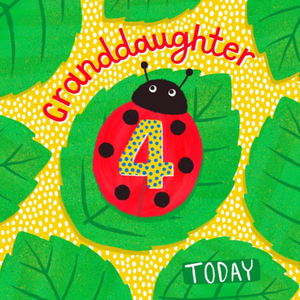 Moonpig Cute Grandaughter Ladybird 4 Today Birthday Card