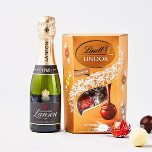 Lindor Lanson Champagne 200Ml & Lindt Truffles 200G Gift Set
