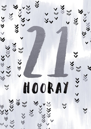 21 Hooray Monochrome Birthday Card