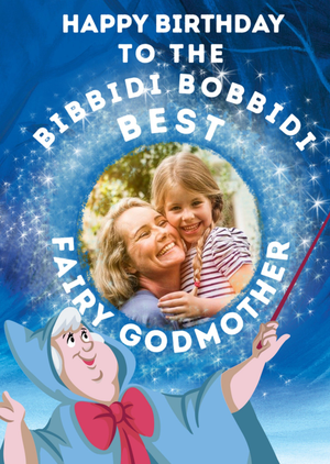 Disney Cinderella To A Fairy Godmother Birthday Photo Card