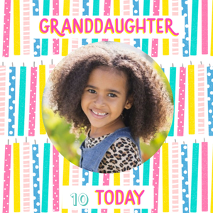 Moonpig Granddaughter Candles Age Personalisation Photo Upload Birthday Card