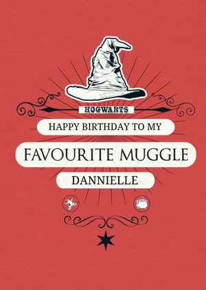 Harry Potter birthday card - favourite muggle