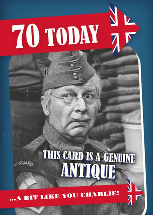 Retro Humour Dad's Army 70 Today Genuine Antique Birthday Card