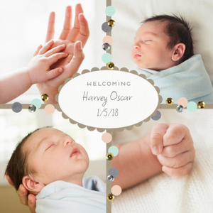 Moonpig Welcoming The Little One With Date Personalised Photo Upload New Baby Card