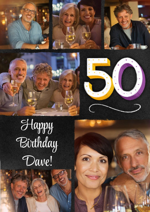 Multi Photo Upload 50th Birthday Card