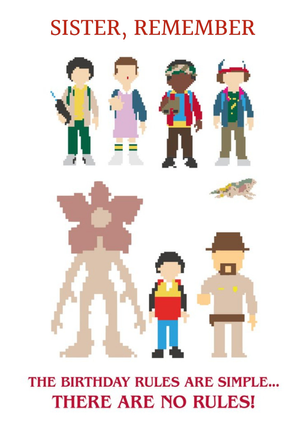 Stanger Things There Are No Rules Birthday Card