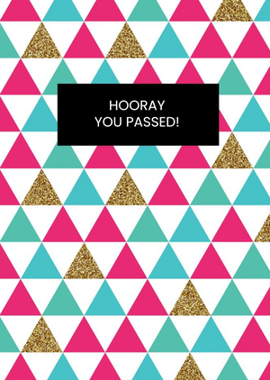 Hooray! Geometric Shapes Personalised You Passed Card