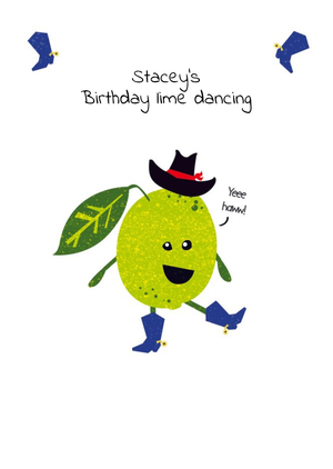 Birthday Lime Dancing Pun Card