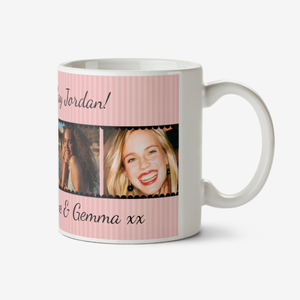 Moonpig Pink Striped Photo Strip Personalised Mug