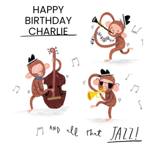 Moonpig All That Jazz Three Monkeys Personalised Card