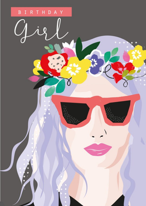 Birthday Girl Illustration Card