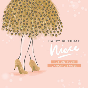 Moonpig Cute Illustration Happy Birthday Niece Put On Your Dancing Shoes Card
