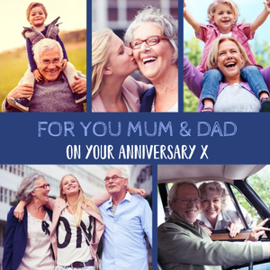 Moonpig Mum & Dad Multi Photo Upload Anniversary Card