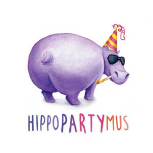 Moonpig Hippo Hippopartymus Party Pun Card